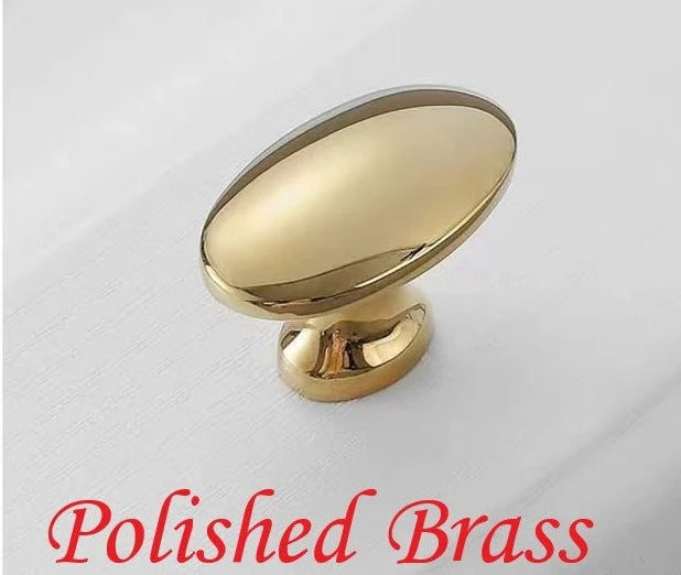 Ovale Knöpfe Massiv Messing Schubladengriff Minimalistisch Modern Schrankknopf 