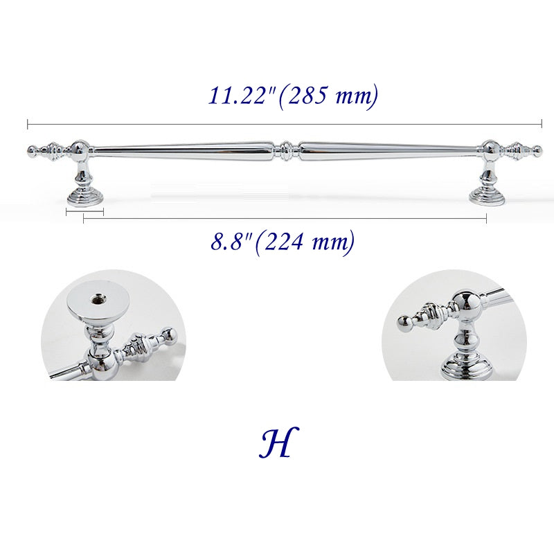 Polished Chrome Brass Cabinet Bar Pulls European Style Modern Shiny