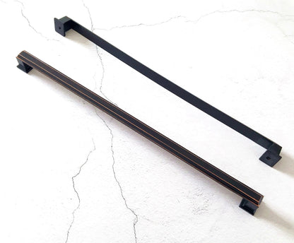 12.5" Oversized Large Cabinet Square Bar Handle - Oil Rubbed Bronze