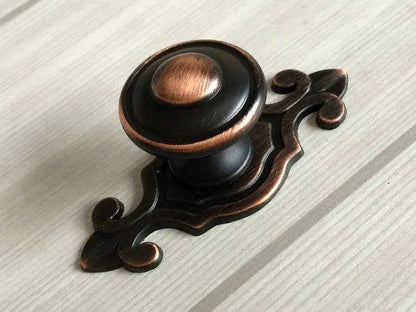 Classic Cabinet Knobs with Backplate, Nickel Bronze Silver Black Pewter