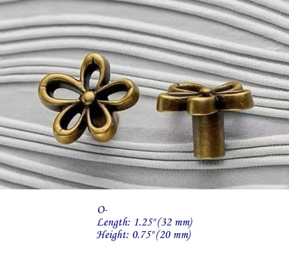 Contemporary Antique Bronze Drawer Knobs, Solid Brass, Decorative Kitchen Cabinet Hardware