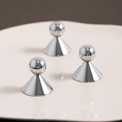 Ball Brass Knob with Conical Base, Drawer Pulls, Chrome Bronze Gold, Scandinavian Kitchen Cabinet Hardware