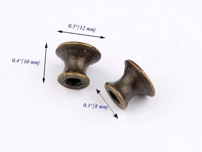 1/2" Dia Small Drawer Knob Tiny Rustic Knobs Jewelry Box Pulls Antique Bronze