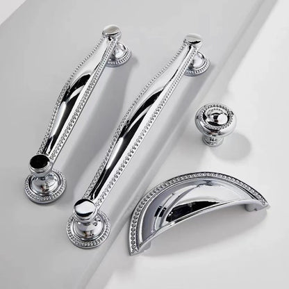 Stylish Polished Chrome Cabinet Handles, Shiny Silver Drawer Cup Pulls