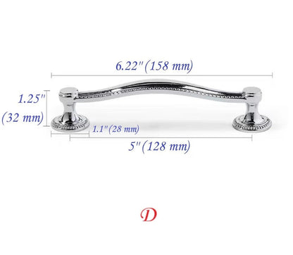 Stylish Polished Chrome Cabinet Handles, Shiny Silver Drawer Cup Pulls