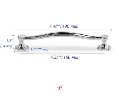 Stylish Polished Chrome Cabinet Handles, Shiny Silver Drawer Cup Pulls