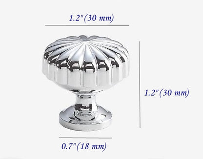 Brass Pumpkin Cabinet Knob, Gold Chrome Antique Bronze