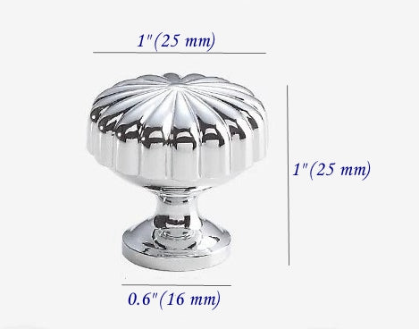 Brass Pumpkin Cabinet Knob, Gold Chrome Antique Bronze