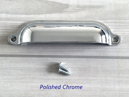 4.75" Cup Drawer Pull, Bin Dresser Handle, Bronze Black Nickel Chrome Silver, Kitchen Cabinet Hardware 4 3/4"