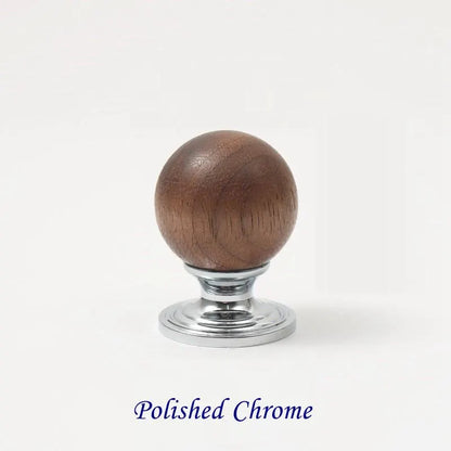Walnut Wood Brass Cabinet Knobs - Japandi Kitchen Hardware - LynnsHardware