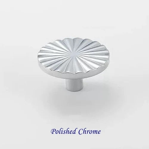 Contemporary Brass Sunburst Circular Drawer Pulls - 4 Finishes