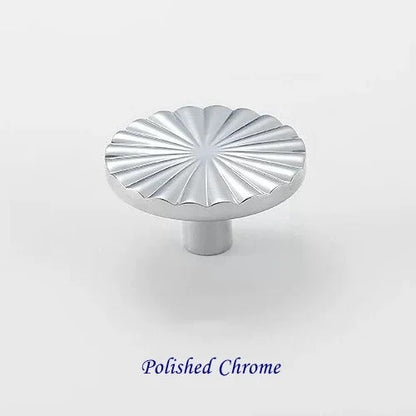 Contemporary Brass Sunburst Circular Drawer Pulls - 4 Finishes