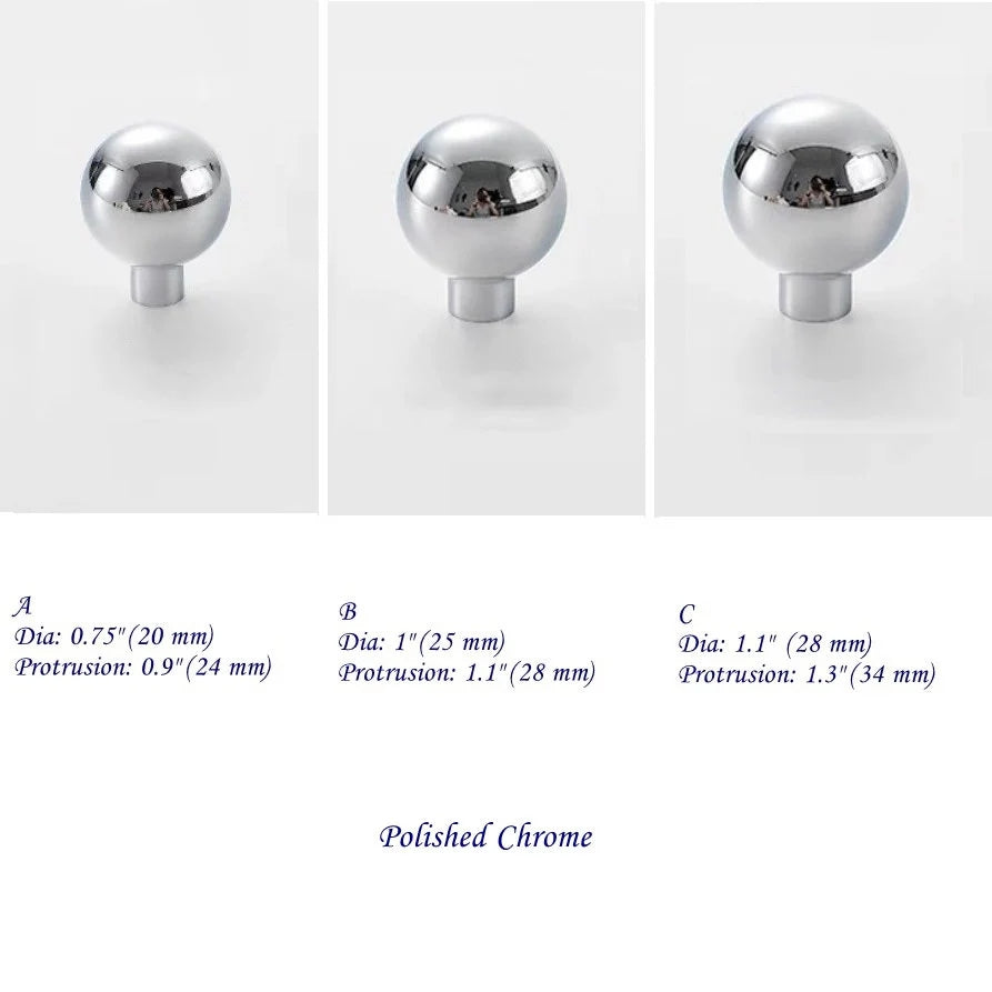 Brass Ball Knobs, Black Gold Chrome Nickel