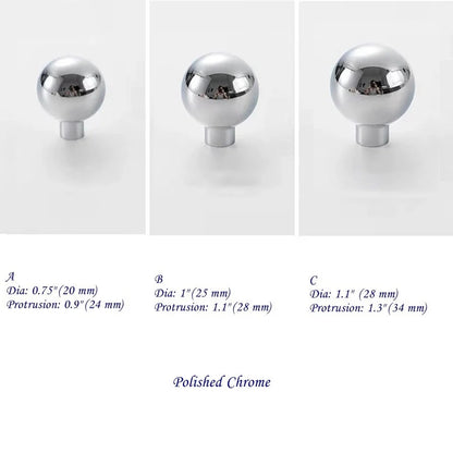 Brass Ball Knobs, Black Gold Chrome Nickel