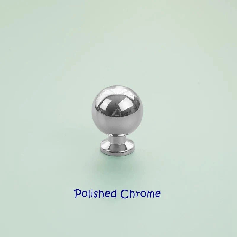 Brass Ball Knobs, Gold Chrome Black Coffee Bronze, Kitchen Cabinet Hardware