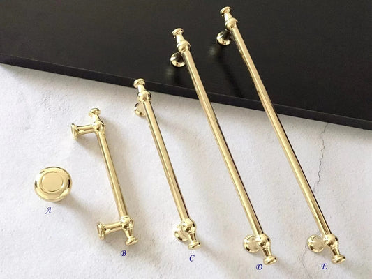 Polished Gold Brass Cabinet Pulls Drawer Handles Kitchen Lynns Hardware