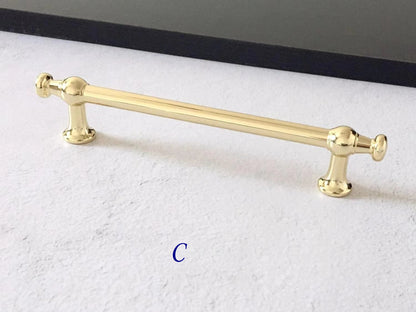 Polished Gold Brass Cabinet Pulls Drawer Handles Kitchen Lynns Hardware