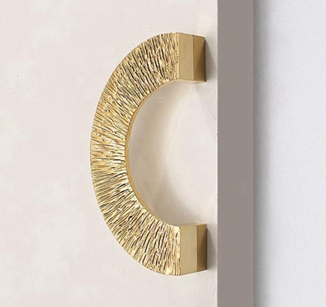 2.5“ Brass Sunburst Half Moon Drawer Pull & Circle Knob