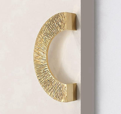 2.5“ Brass Sunburst Half Moon Drawer Pull & Circle Knob