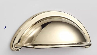 3" Brass Cup Drawer Pull - 8 Finishes | Modern Cabinet Hardware
