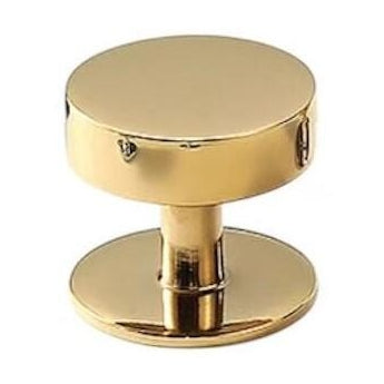 Brass Round Cabinet Knobs with Wide Base - 6 Finishes