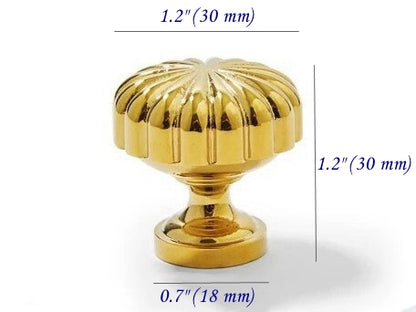 Brass Pumpkin Cabinet Knob, Gold Chrome Antique Bronze