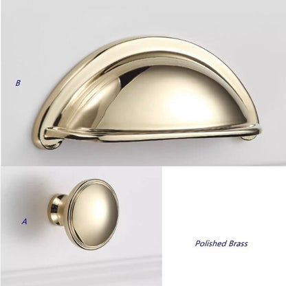 3" Brass Cup Drawer Pull - 8 Finishes | Modern Cabinet Hardware