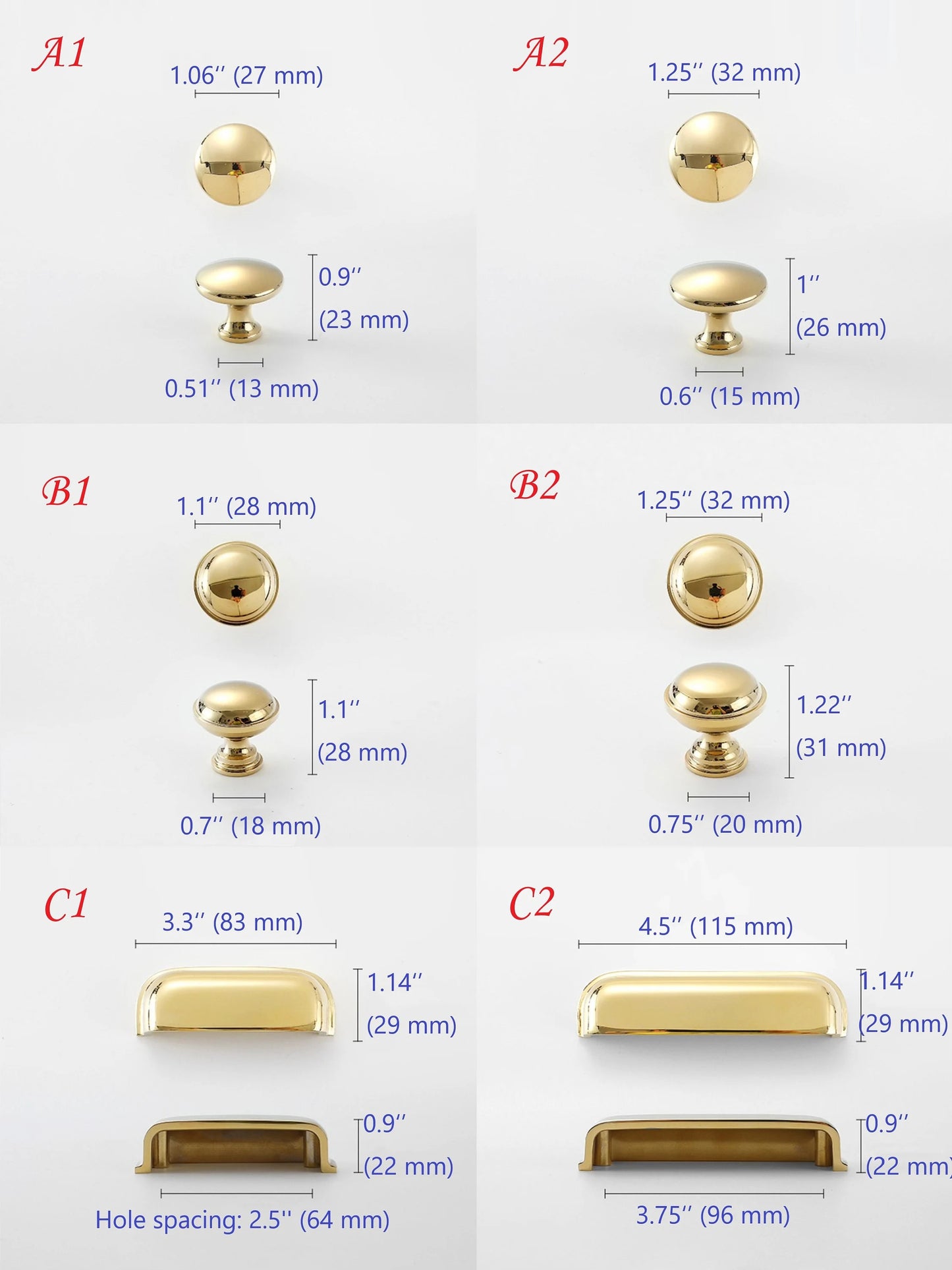 Brass Cup Drawer Pulls 2.5" 3.75" - 6 Finishes | LynnsHardware