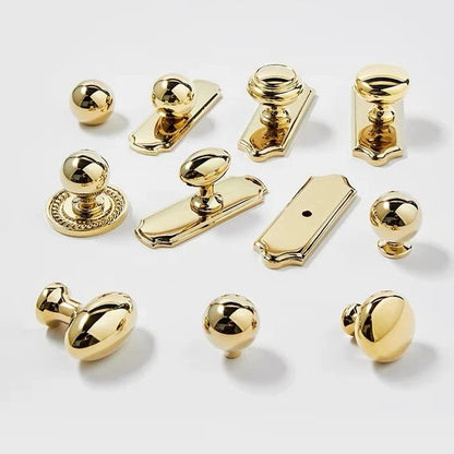 Polished Gold Brass dresser Drawer Pull  with Backplate 