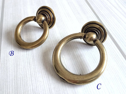 3,5" 4,25" Zentren Antik Silber Swing Bail Griff &amp; Anhänger Drop Ring Pull