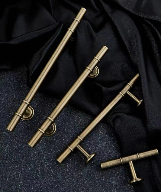 Antique Bronze Brass Cabinet T Bar Handles - 3.75" 5"