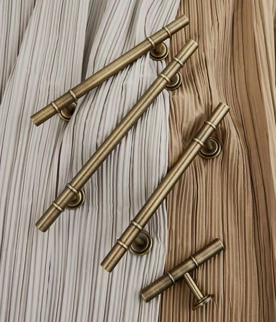 Antique Bronze Brass Cabinet T Bar Handles - 3.75" 5"