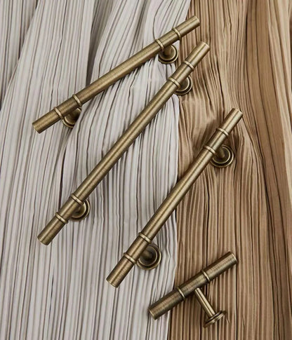 Antique Bronze Brass Cabinet T Bar Handles - 3.75" 5"