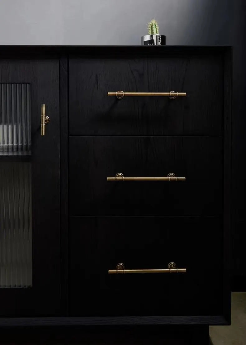 Antique Bronze Brass Cabinet T Bar Handles - 3.75" 5"