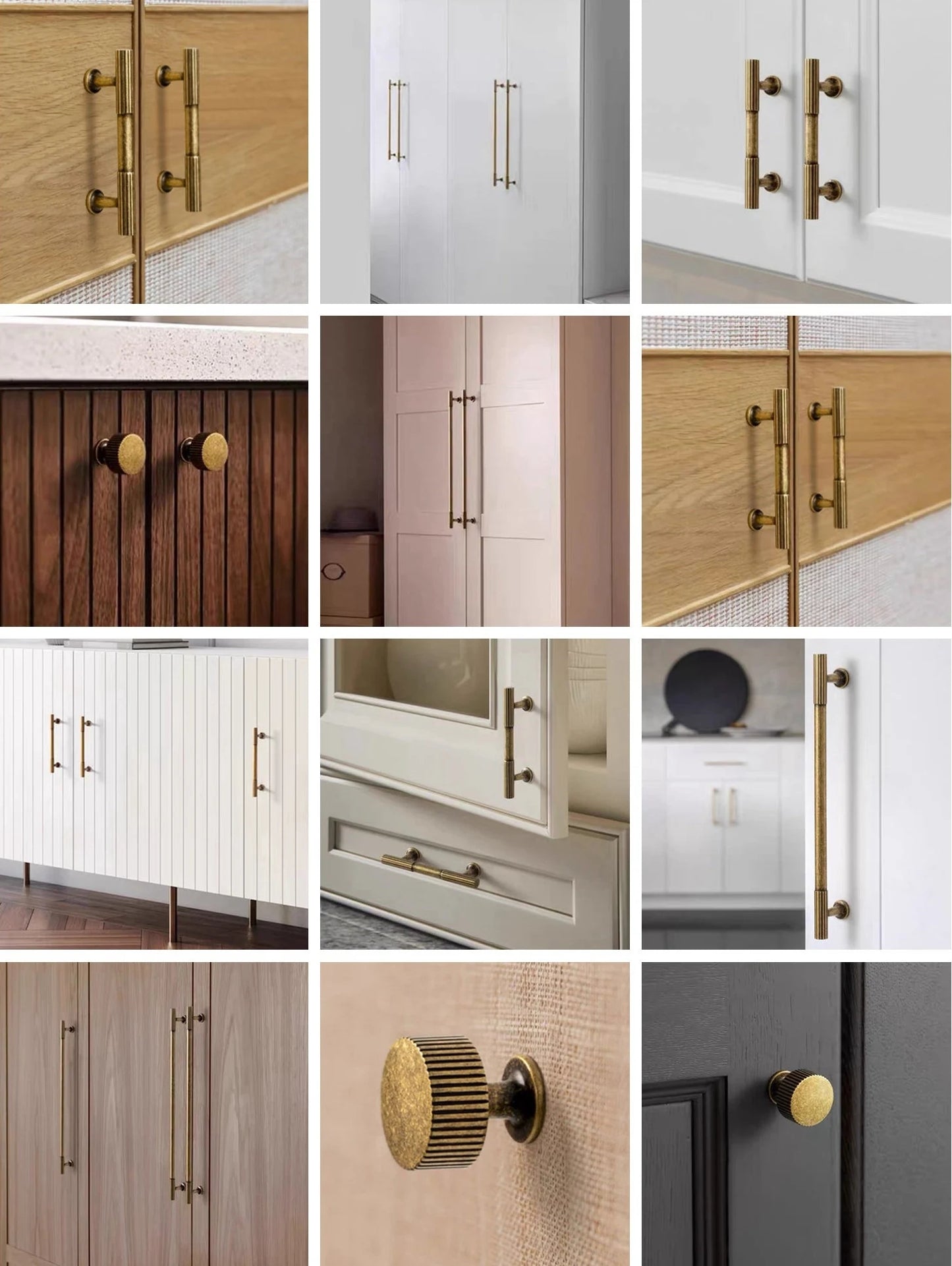 Antique Bronze Fluted Cabinet Pulls, Knurled Drawer Knobs, Kitchen Hardware