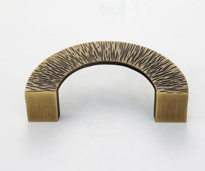 2.5“ Brass Sunburst Half Moon Drawer Pull & Circle Knob