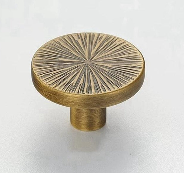 2.5“ Brass Sunburst Half Moon Drawer Pull & Circle Knob