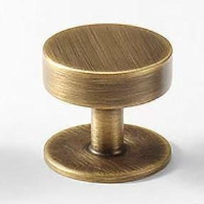 Brass Round Cabinet Knobs with Wide Base - 6 Finishes