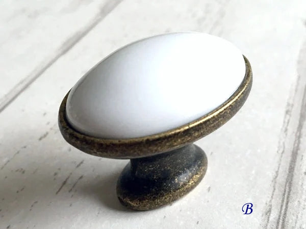 3" 3,75" 5" 6,25 7,5" Porzellan Schubladengriffe Griffe Weiß Antik Bronze Küchentürgriffe