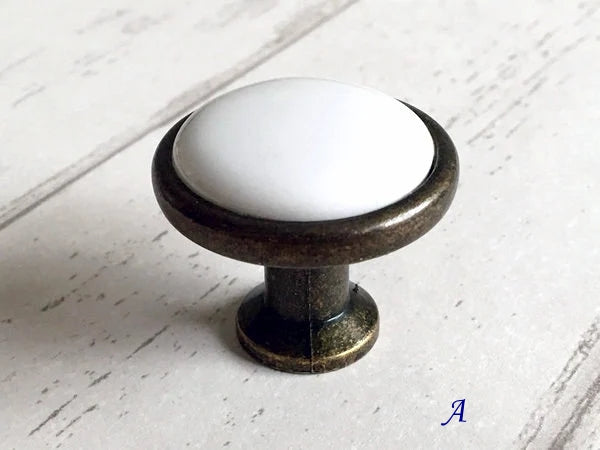 3" 3,75" 5" 6,25 7,5" Porzellan Schubladengriffe Griffe Weiß Antik Bronze Küchentürgriffe