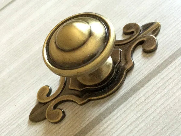 Classic Cabinet Knobs with Backplate, Nickel Bronze Silver Black Pewter