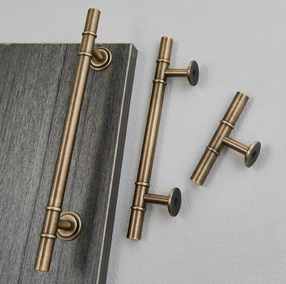 Antique Bronze Brass Cabinet T Bar Handles - 3.75" 5"