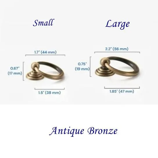 Brass Drop Ring Pulls - 4 Finishes | Classic Hardware
