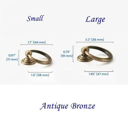 Brass Drop Ring Pulls - 4 Finishes | Classic Hardware