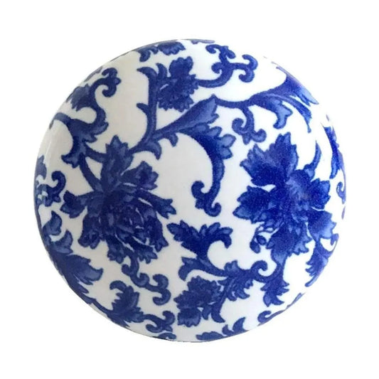 White Blue Drawer Pull Cabinet Knob Chinoiserie Oriental Kitchen Hardware