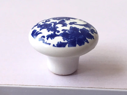 White Blue Drawer Pull Cabinet Knob Chinoiserie Oriental Kitchen Hardware