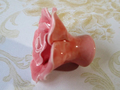Pink Rose Drawer Pulls, Flower Knobs, Floral Kitchen Cabinet Hardware, Handmade