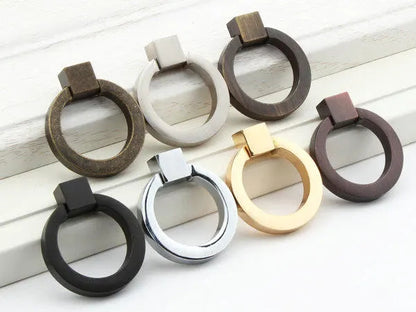 Drop Ring Drawer Pull, Cabinet Knobs, Gold Pewter, Nickel and Bronze