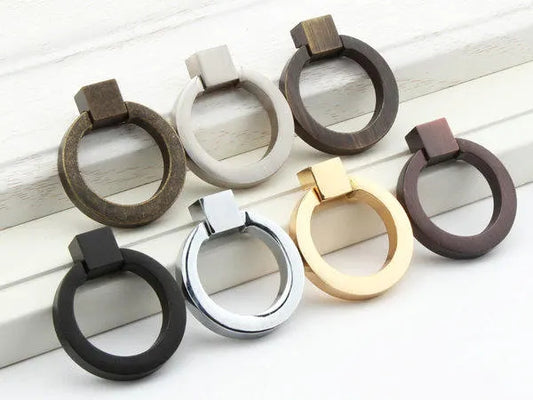 Drop Ring Drawer Pull, Cabinet Knobs, Gold Pewter, Nickel and Bronze