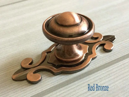 Classic Cabinet Knobs with Backplate, Nickel Bronze Silver Black Pewter